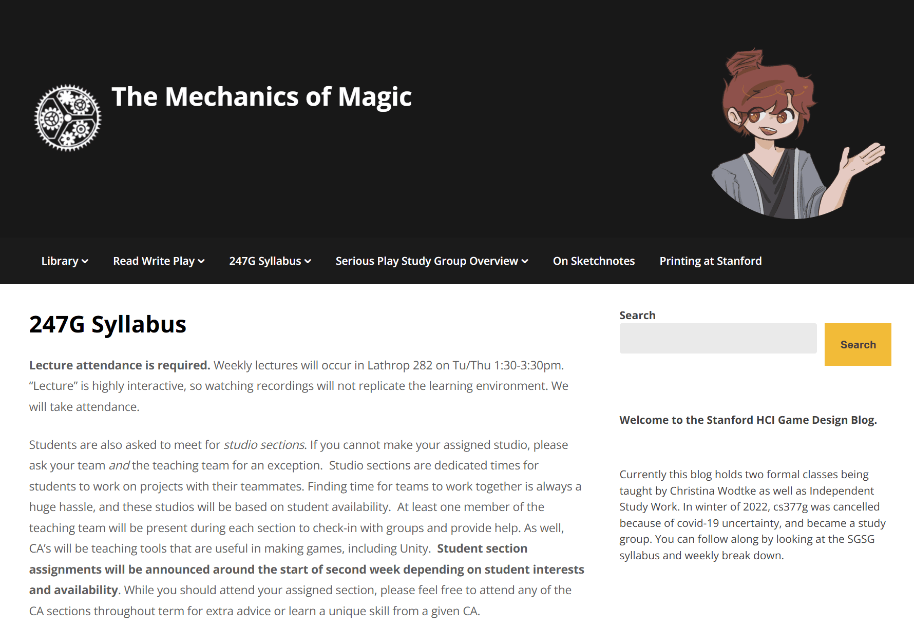 CS247G graduate game design course